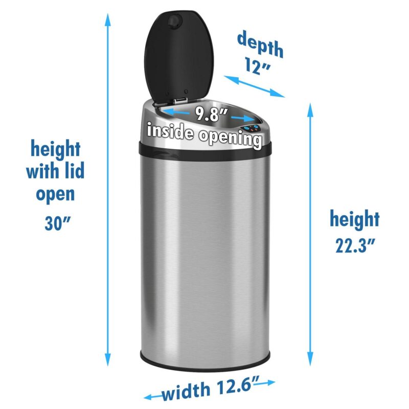 iTouchless IT08RCB Trashcan NX Stainless Steel 8 gal. Trash Can - Image 6