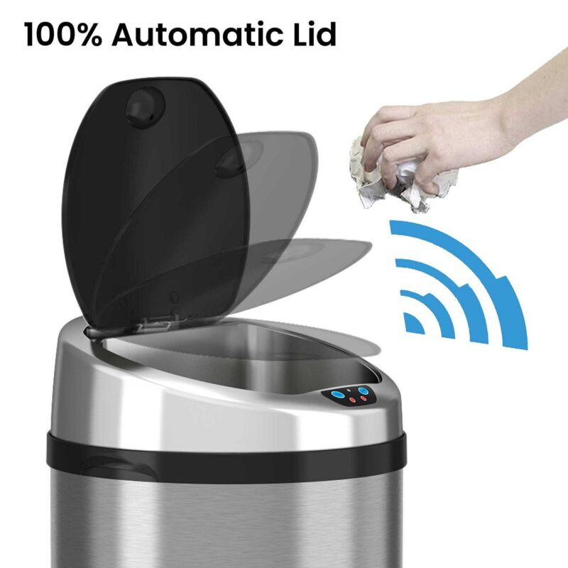 iTouchless IT08RCB Trashcan NX Stainless Steel 8 gal. Trash Can - Image 2