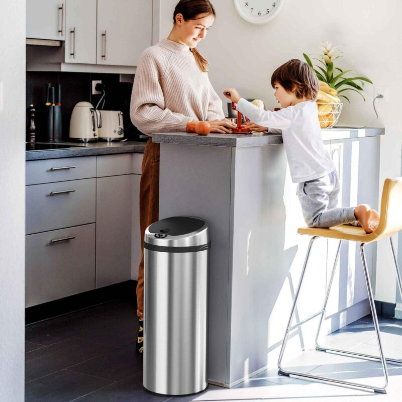 iTouchless Stainless Steel 13 Gallon Motion Sensor Trash Can - Image 5