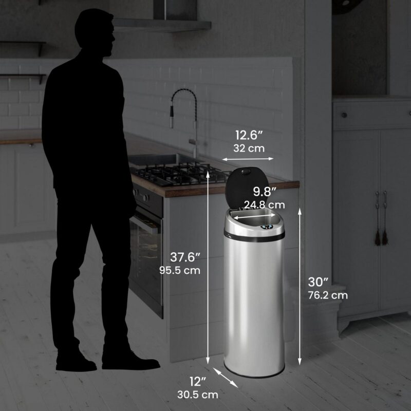 iTouchless Stainless Steel 13 Gallon Motion Sensor Trash Can - Image 6