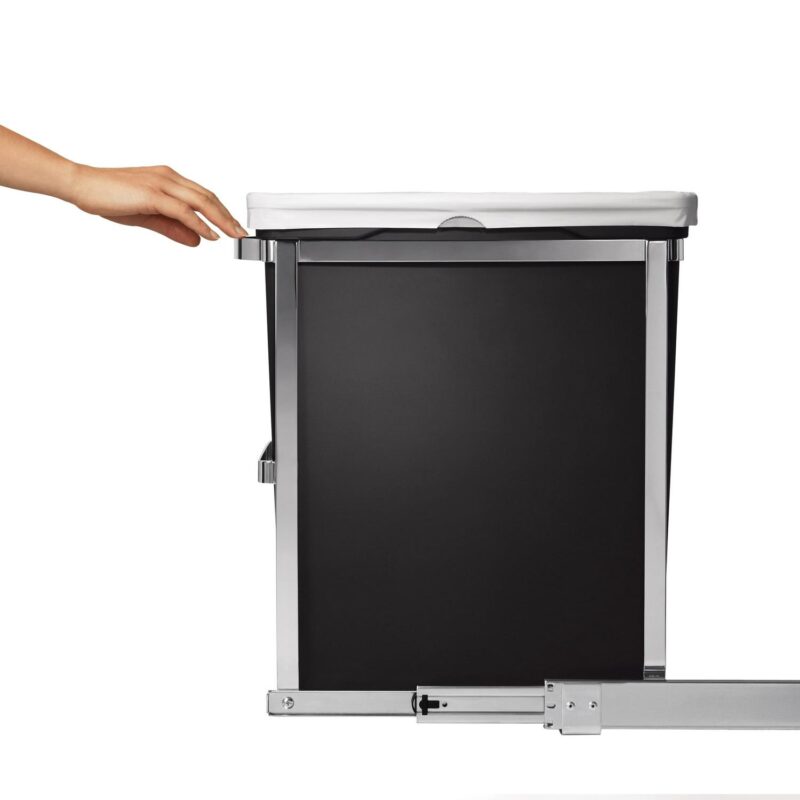 simplehuman 30 Liter / 8 Gallon Under Counter Kitchen Cabinet Pull-Out Trash Can, Heavy-Duty Steel Frame - Image 3