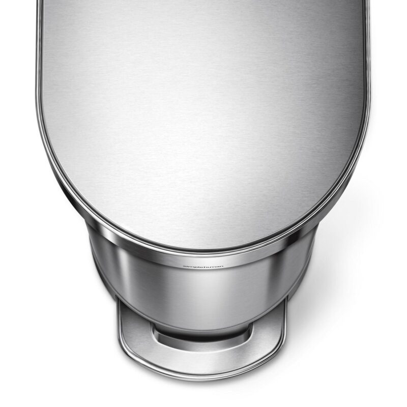 simplehuman 45 Liter / 12 Gallon Slim Kitchen Step Trash Can with Liner Rim, Brushed Stainless Steel - Image 6