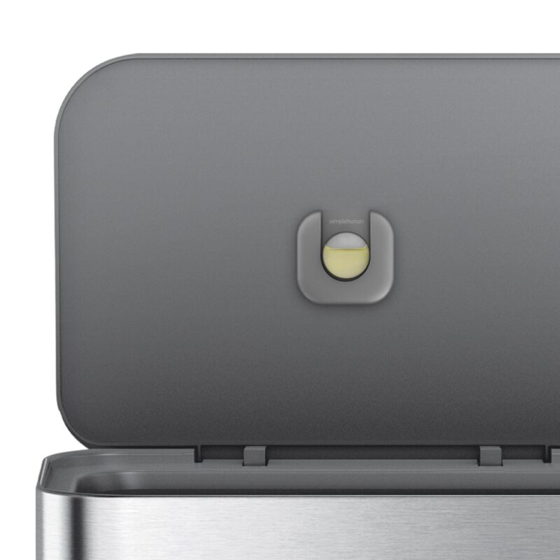 simplehuman 45 Liter Rectangular Hands-Free Kitchen Step Trash Can with Soft-Close Lid, Brushed Stainless Steel with Plastic Lid - Image 3