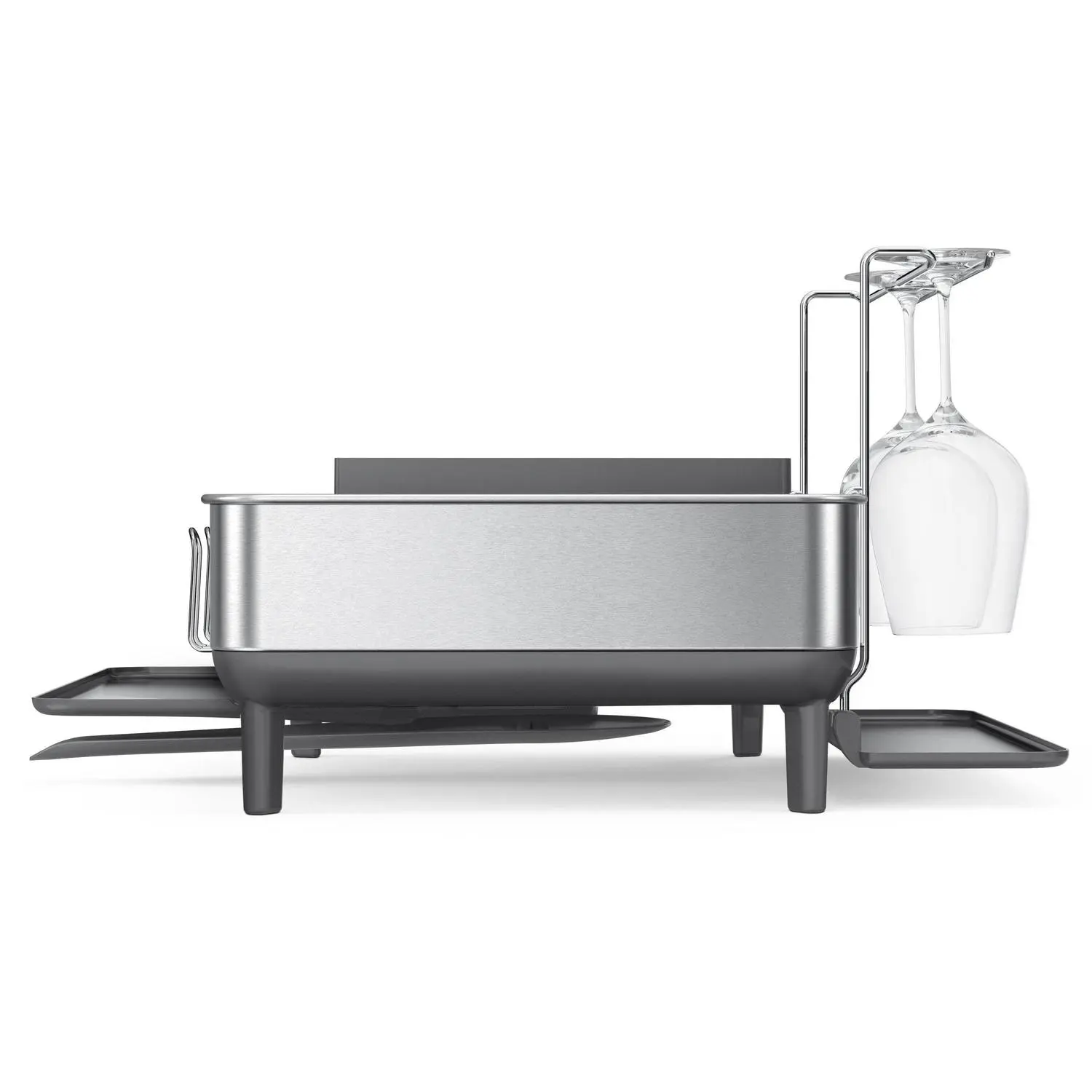 simplehuman Kitchen Dish Drying Rack, Fingerprint-Proof Stainless Steel Frame, Grey Plastic 6 simplehuman Kitchen Dish Drying Rack, Fingerprint-Proof Stainless Steel Frame, Grey Plastic - Image 6