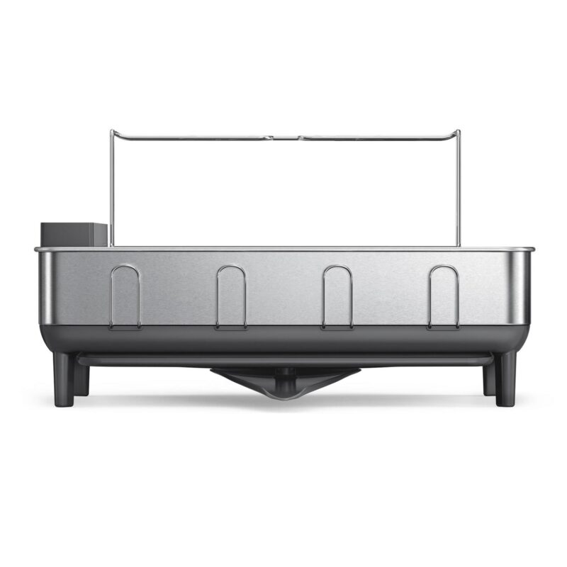 simplehuman Kitchen Dish Drying Rack, Fingerprint-Proof Stainless Steel Frame, Grey Plastic - Image 4