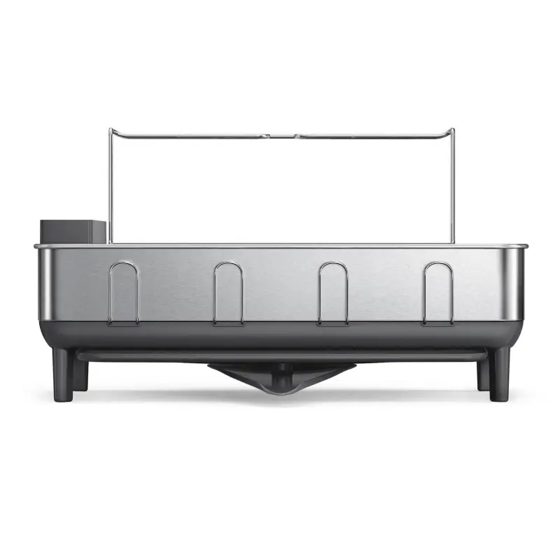 simplehuman Kitchen Dish Drying Rack, Fingerprint-Proof Stainless Steel Frame, Grey Plastic - Image 4