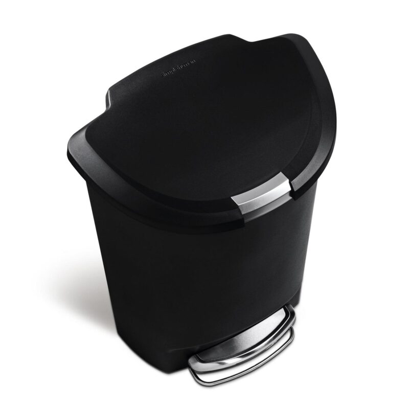simplehuman simplehuman 50 litre / 13 gallon semi-round step trash can black plastic - Image 4