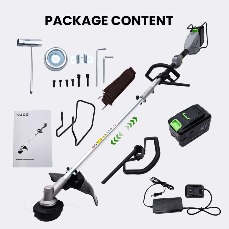 1000W 2-in-1 Cordless String Trimmer, 40V 3-Speed Weed Eater with 4.0Ah Battery and Charger - Image 2