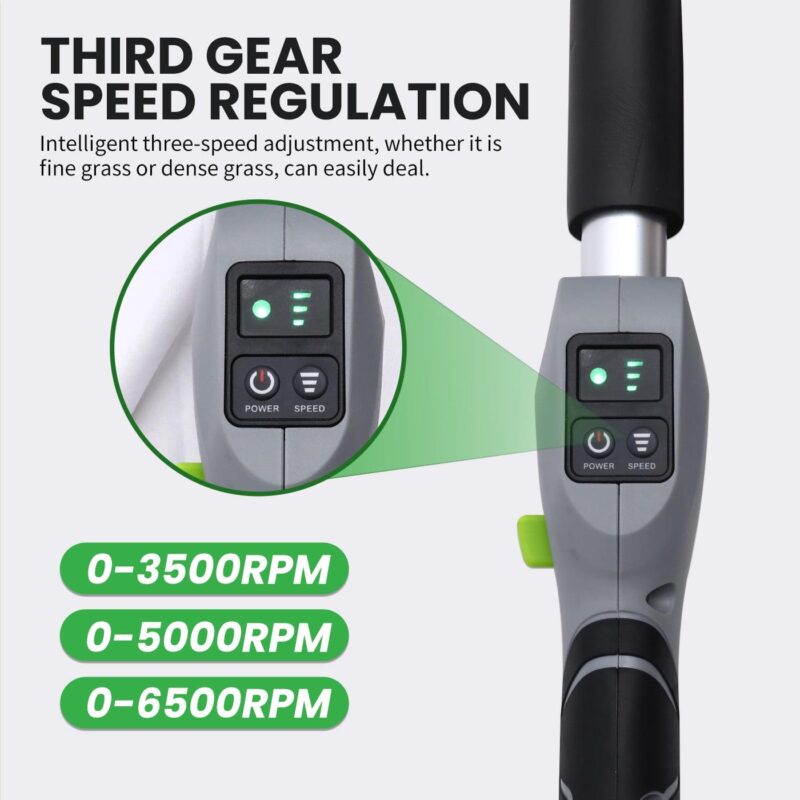 1000W 2-in-1 Cordless String Trimmer, 40V 3-Speed Weed Eater with 4.0Ah Battery and Charger - Image 4