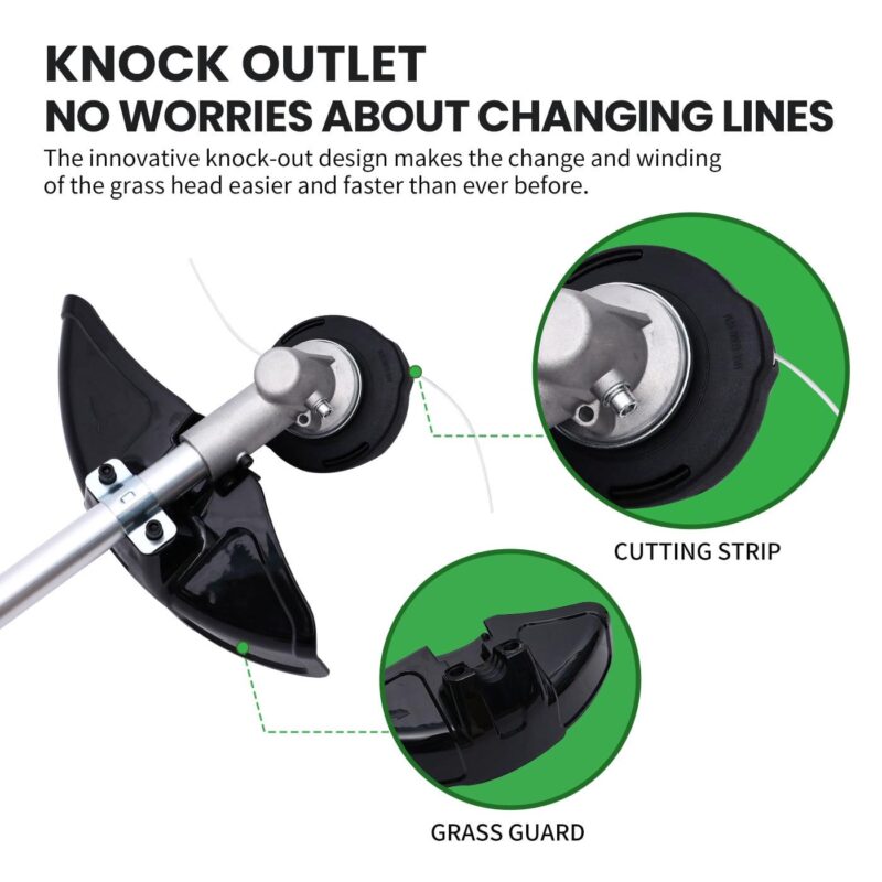 1000W 2-in-1 Cordless String Trimmer, 40V 3-Speed Weed Eater with 4.0Ah Battery and Charger - Image 7