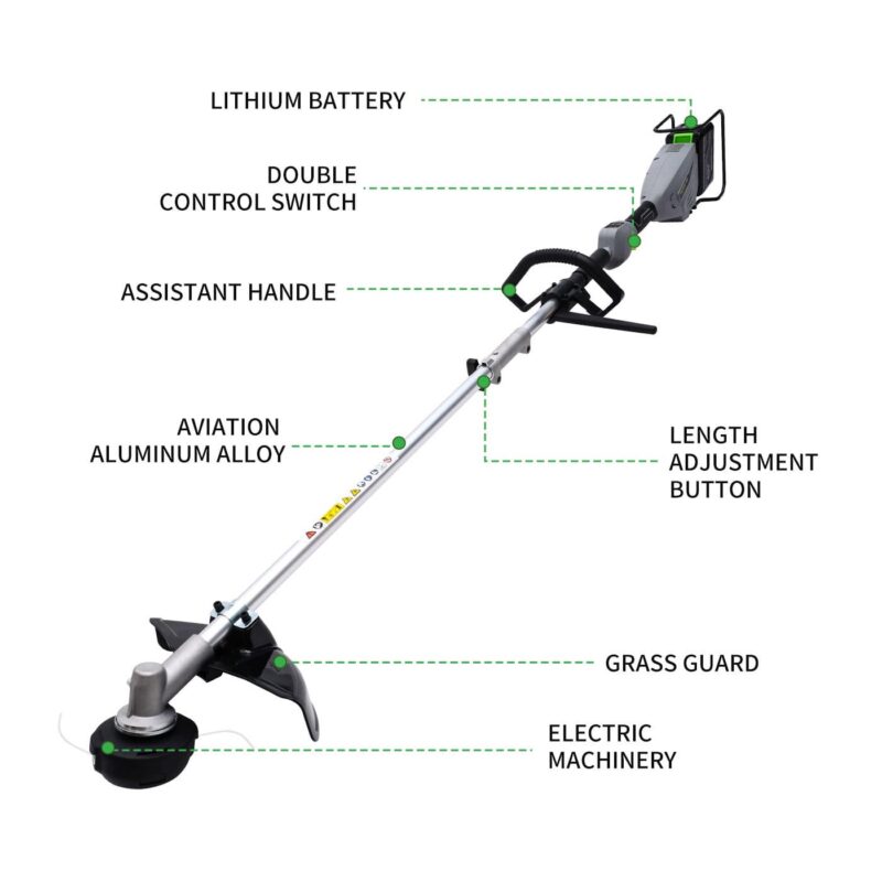 1000W 2-in-1 Cordless String Trimmer, 40V 3-Speed Weed Eater with 4.0Ah Battery and Charger - Image 6