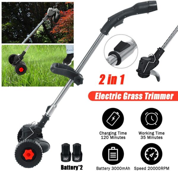 12V24V Electric Weed Eater Lawn Edger Cordless Grass String Trimmer Cutter Tool