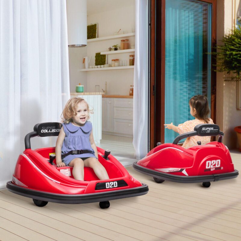 12v Bumper Car For Kids Ride-on Toy W/ Parent Remote Control, Black - Image 3