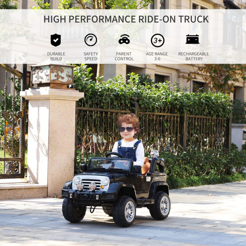 12v Kids Ride On Car Off-road Battery-powered Jeep Truck With Remote, Mp3, Light - Image 4