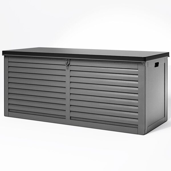 130 Gallon Outdoor Storage Box, Multi-function Deck Box for Organization and Storage, And As a Bench