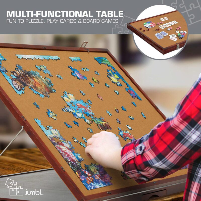1500 Piece Puzzle Board, 27 x 35 Wooden Jigsaw Puzzle Table - Image 5