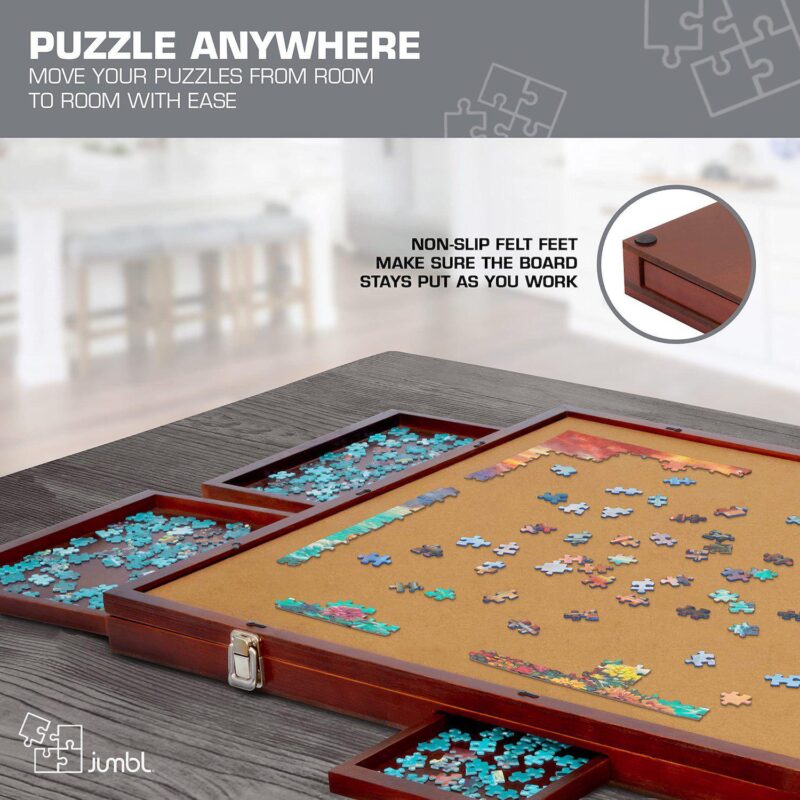 1500 Piece Puzzle Board, 27 x 35 Wooden Jigsaw Puzzle Table - Image 4