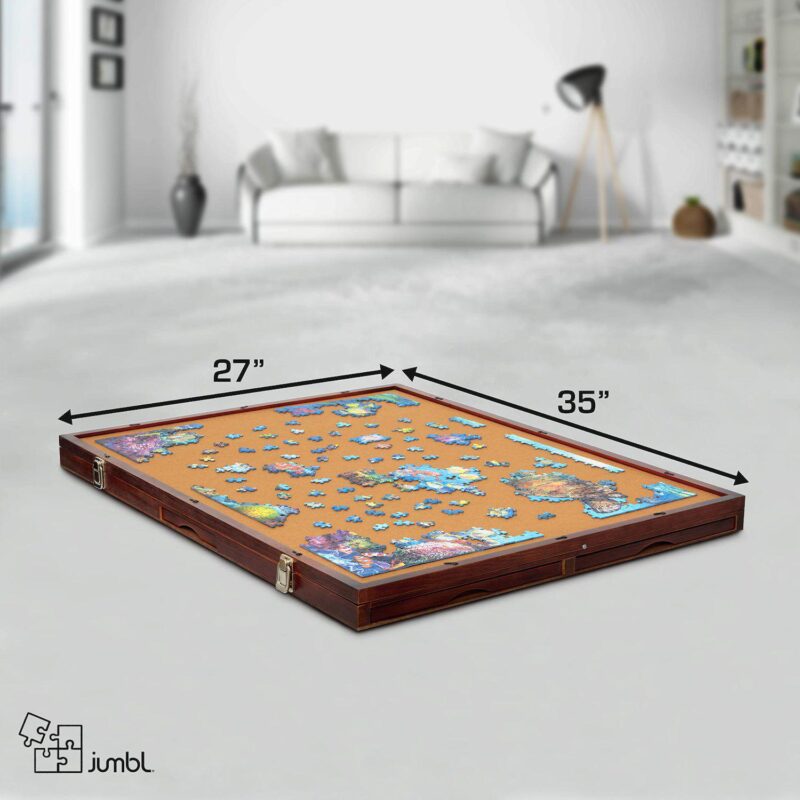 1500 Piece Puzzle Board, 27 x 35 Wooden Jigsaw Puzzle Table - Image 2
