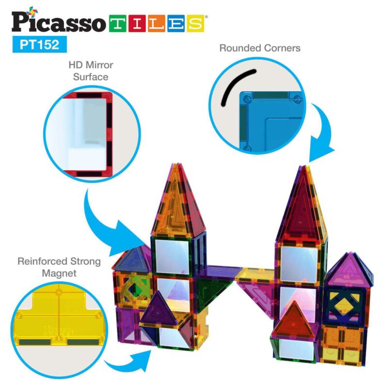 152pcs Magnetic Tiles Building Set - Image 4