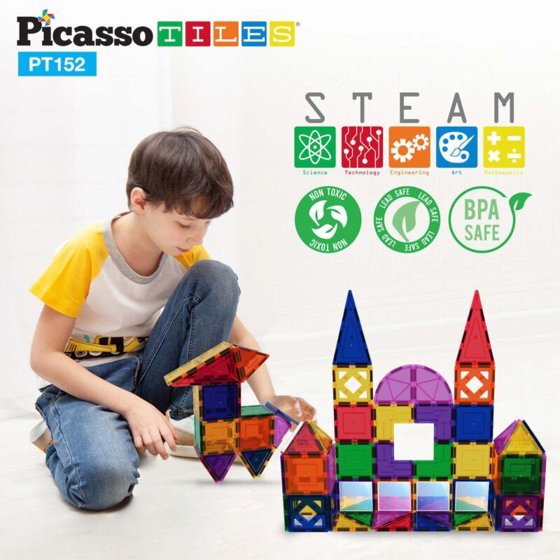 152pcs Magnetic Tiles Building Set - Image 5