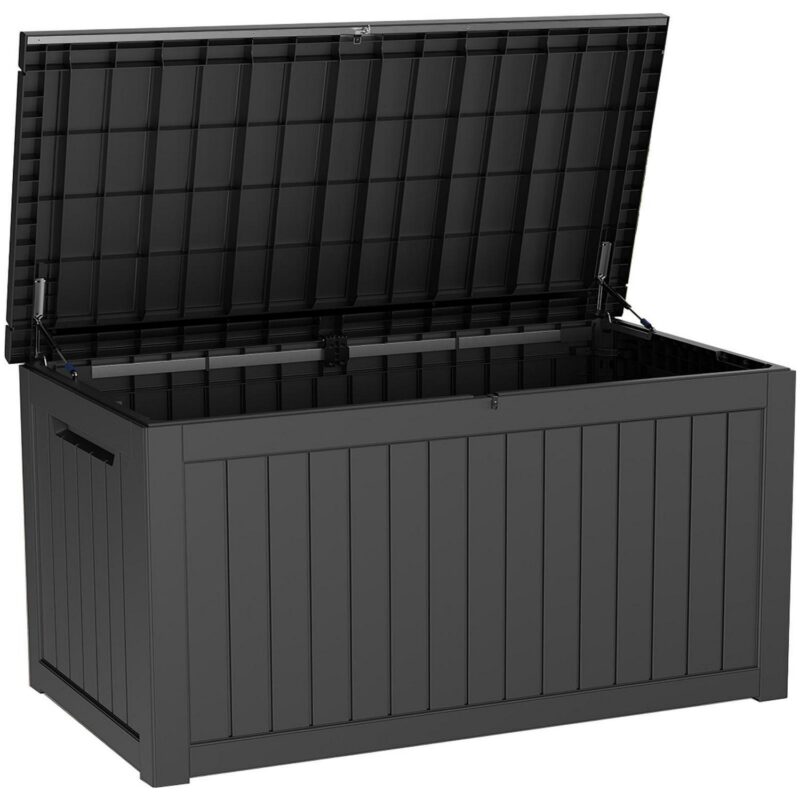 230GAL XXL Deck Box, Seizeen Outdoor Storage Box for Patio Furniture, Multipurpose Storage Bench All-weather Waterproof, Reinforced Lid with Air Rods, Large 1000LBS Capacity - Image 4