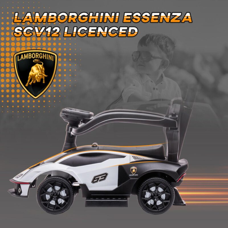 2 In 1 Ride On Push Car Essenza Scv12 Licensed Toddler Sliding Car Manual Orange - Image 4