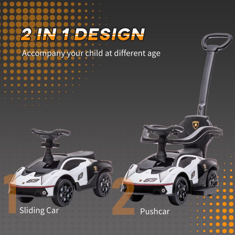 2 In 1 Ride On Push Car Essenza Scv12 Licensed Toddler Sliding Car Manual Orange - Image 5