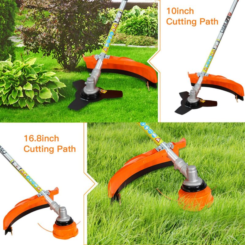 4 in 1 Weed Eater Grass Trimmer, Multi-Functional String Trimmer with Gas Pole Saw, Hedge Trimmer, Weed Trimmer, and Brush Cutter, Weed Eater for Patio Garden Lawn, 33CC 2-Cycle - Image 2