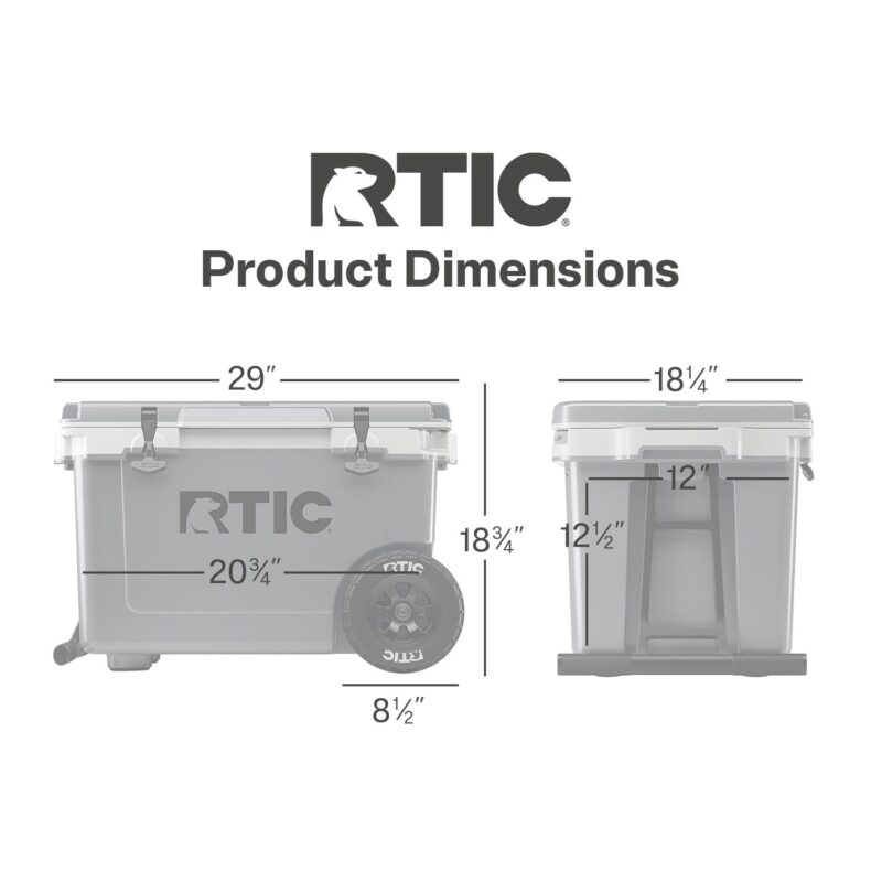 52 QT Ultra-Light Wheeled Cooler, Dark Grey and Cool Grey - Image 3