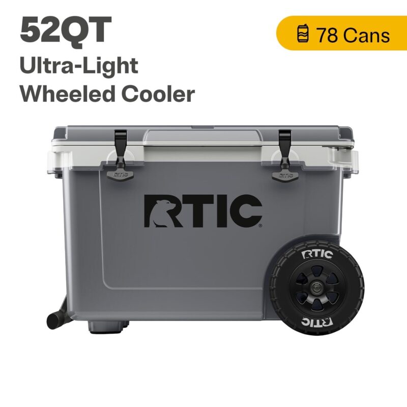 52 QT Ultra-Light Wheeled Cooler, Dark Grey and Cool Grey