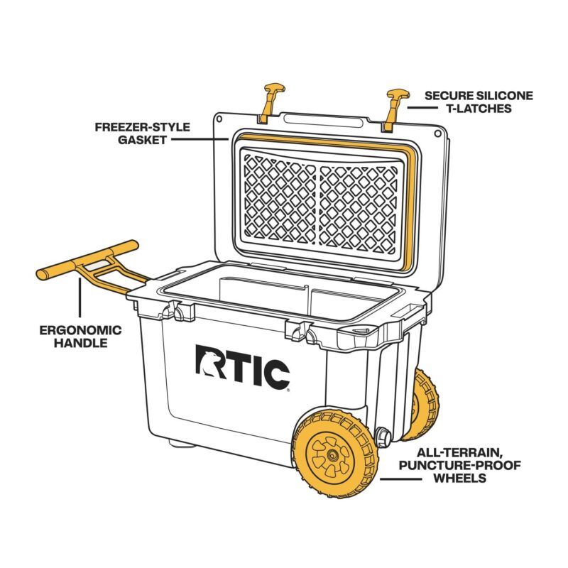 52 QT Ultra-Light Wheeled Cooler, Dark Grey and Cool Grey - Image 2