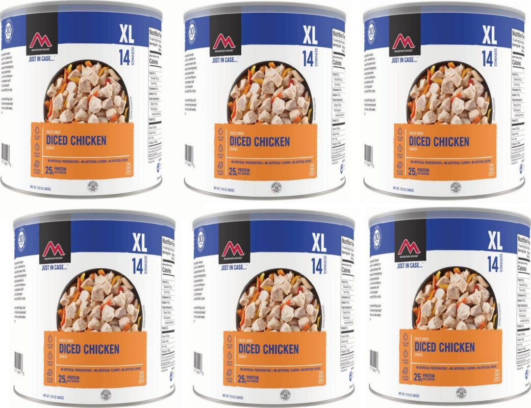 (6 Cans Pack) Mountain House Diced Chicken Freeze Dried Food for Camping and Hiking, Emergency Food, Long Term Storage Food for Backpacking- #10 Can a