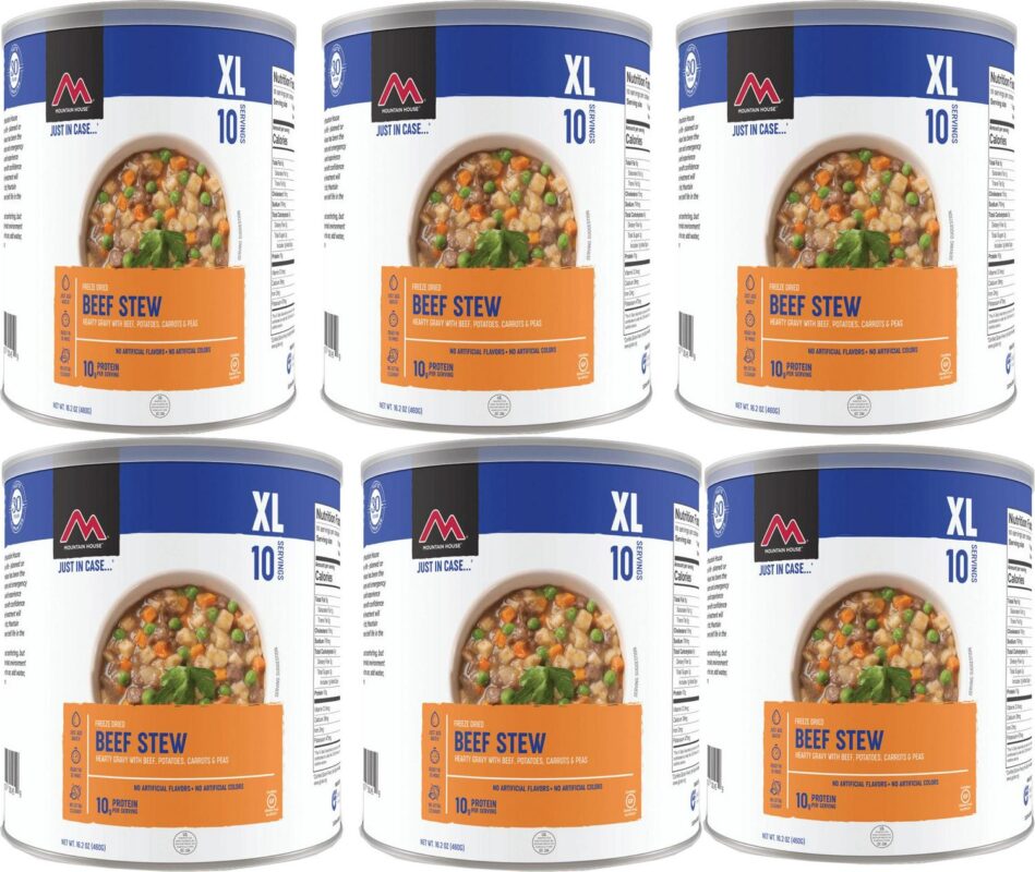 (6 Cans Pack) Mountain House Beef Stew #10 Can Freeze Dried Emergency Camping Food a