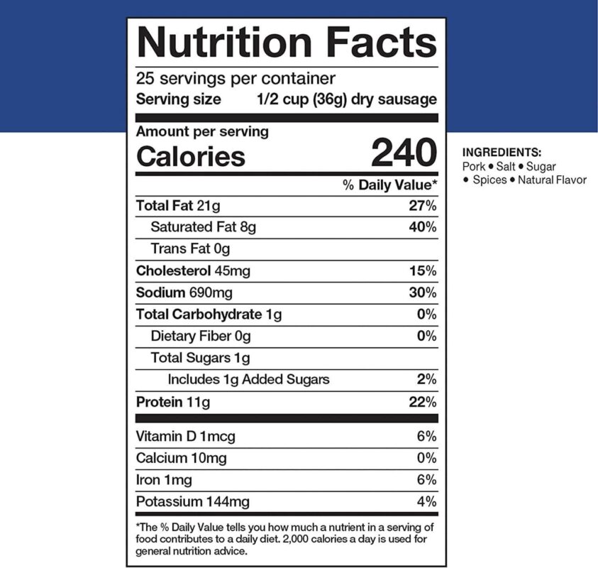 (6 Cans Pack) Mountain House Fully Cooked Pork Sausage with Mild Spice a Freeze Dried Survival Camping Food #10/ 25 Servings/ Can a - Image 3