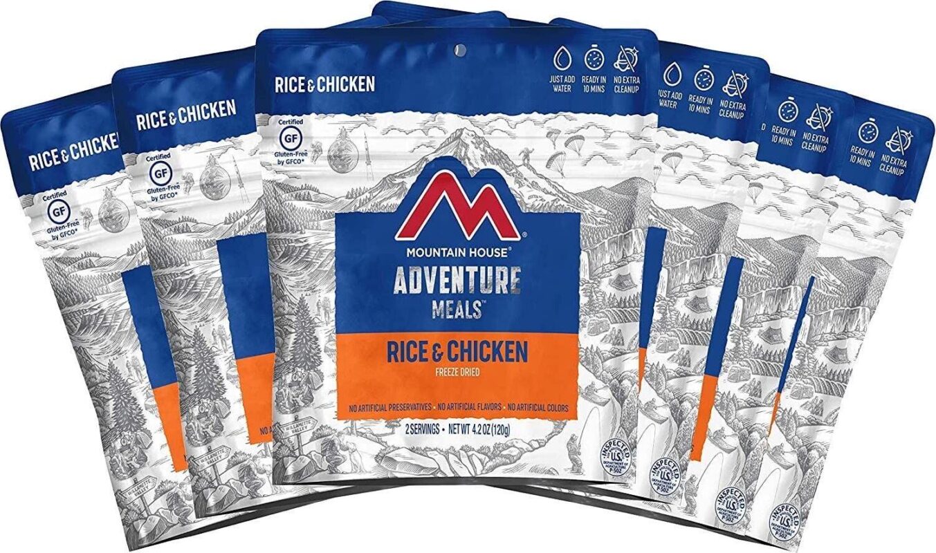 (6 Pouches) Mountain House Rice and Chicken | Freeze Dried Backpacking and Camping Food | Survival and Emergency Food | Gluten-Free a