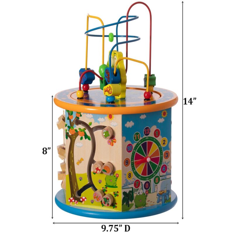 8 in 1 Colorful Attractive Wooden Kids Baby Activity Play Cube, Fun Toy Center - Image 5