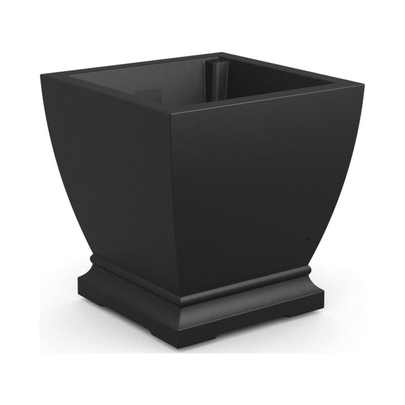 Acadia 20a x 20a x 20a Square Black Self-Watering Polyethylene Planter
