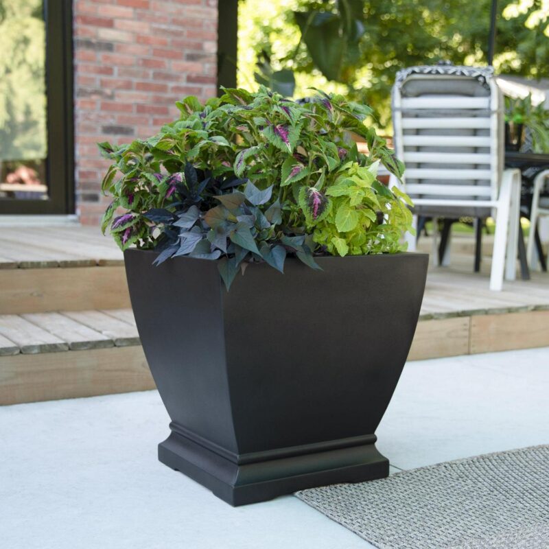 Acadia 20a x 20a x 20a Square Black Self-Watering Polyethylene Planter - Image 3