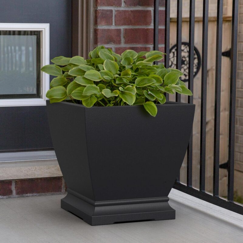 Acadia 20a x 20a x 20a Square Black Self-Watering Polyethylene Planter - Image 4