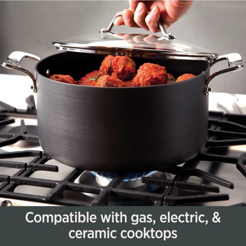 All-Clad Essentials Hard Anodized Nonstick Cookware Set, 4-piece Fry and Saute Set - Image 6