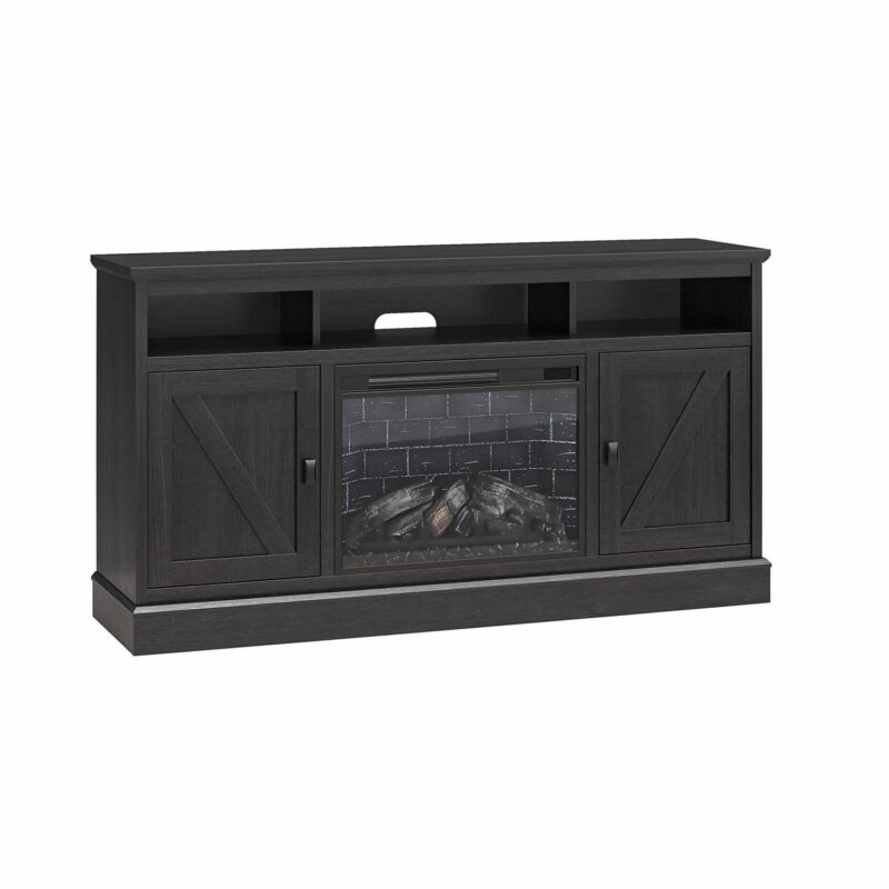 Ameriwood Home Ashton Lane Electric Fireplace TV Stand for TVs up to 65 , Black Oak - Image 8