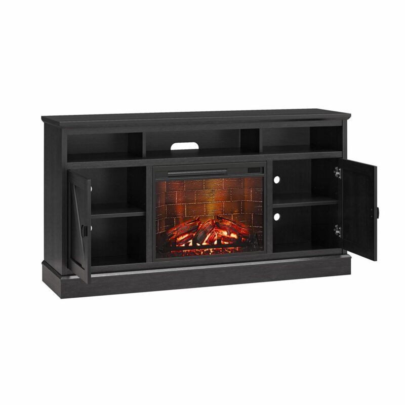 Ameriwood Home Ashton Lane Electric Fireplace TV Stand for TVs up to 65 , Black Oak - Image 7
