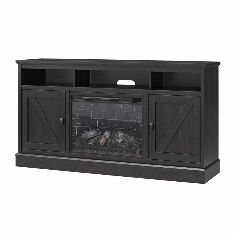 Ameriwood Home Ashton Lane Electric Fireplace TV Stand for TVs up to 65 , Black Oak - Image 27