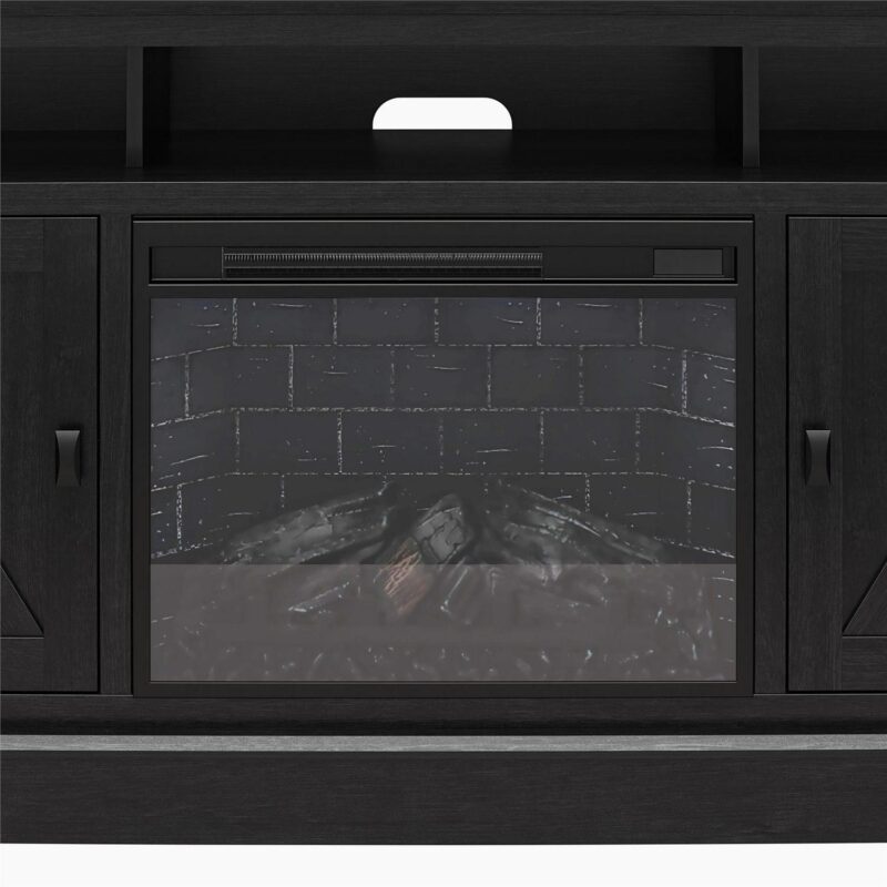 Ameriwood Home Ashton Lane Electric Fireplace TV Stand for TVs up to 65 , Black Oak - Image 22