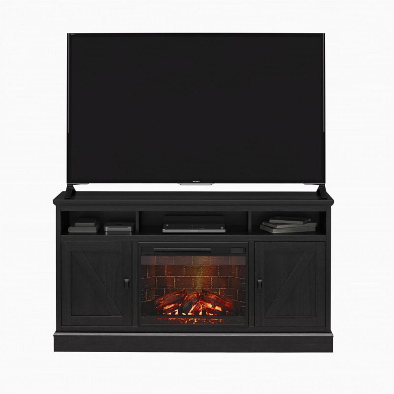 Ameriwood Home Ashton Lane Electric Fireplace TV Stand for TVs up to 65 , Black Oak - Image 17