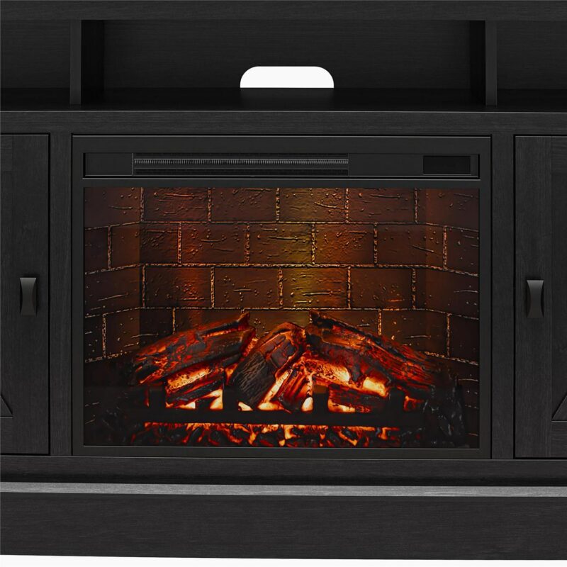 Ameriwood Home Ashton Lane Electric Fireplace TV Stand for TVs up to 65 , Black Oak - Image 14