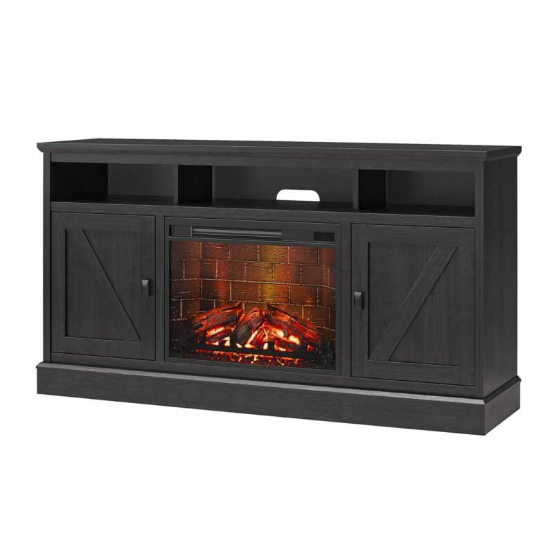 Ameriwood Home Ashton Lane Electric Fireplace TV Stand for TVs up to 65 , Black Oak - Image 15