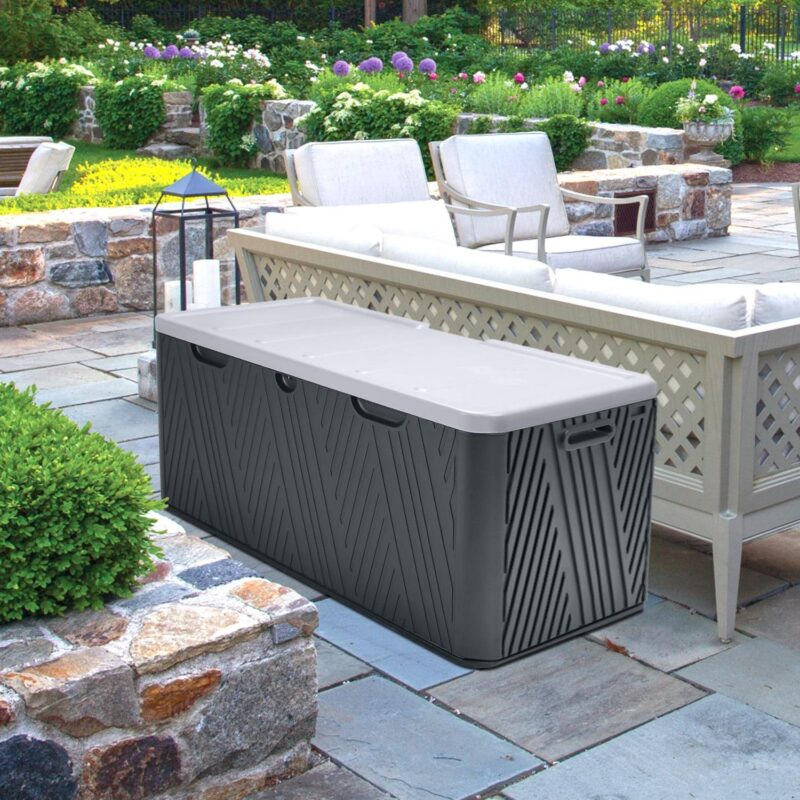 Aoodor 71 Gallon Deck Box, Lockable Storage UV Resistant Container with Hydraulic Rods for Patio Furniture Outdoor Cushions, Garden Tools and Sports Equipments, Black - Image 10