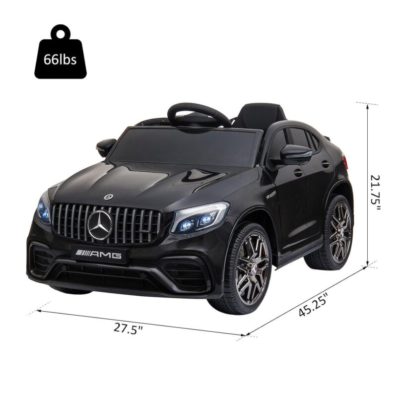 Aosom 12V Ride On Toy Car for Kids with Remote Control Mercedes Benz AMG GLC63S Coupe 2 Speed with Music Electric Light Red - Image 3