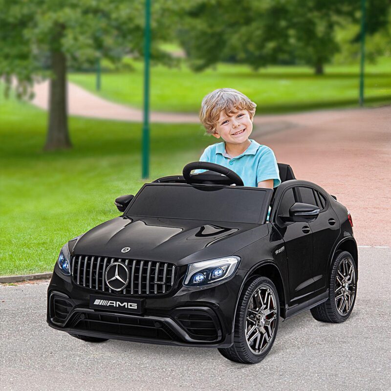 Aosom 12V Ride On Toy Car for Kids with Remote Control Mercedes Benz AMG GLC63S Coupe 2 Speed with Music Electric Light Red - Image 2
